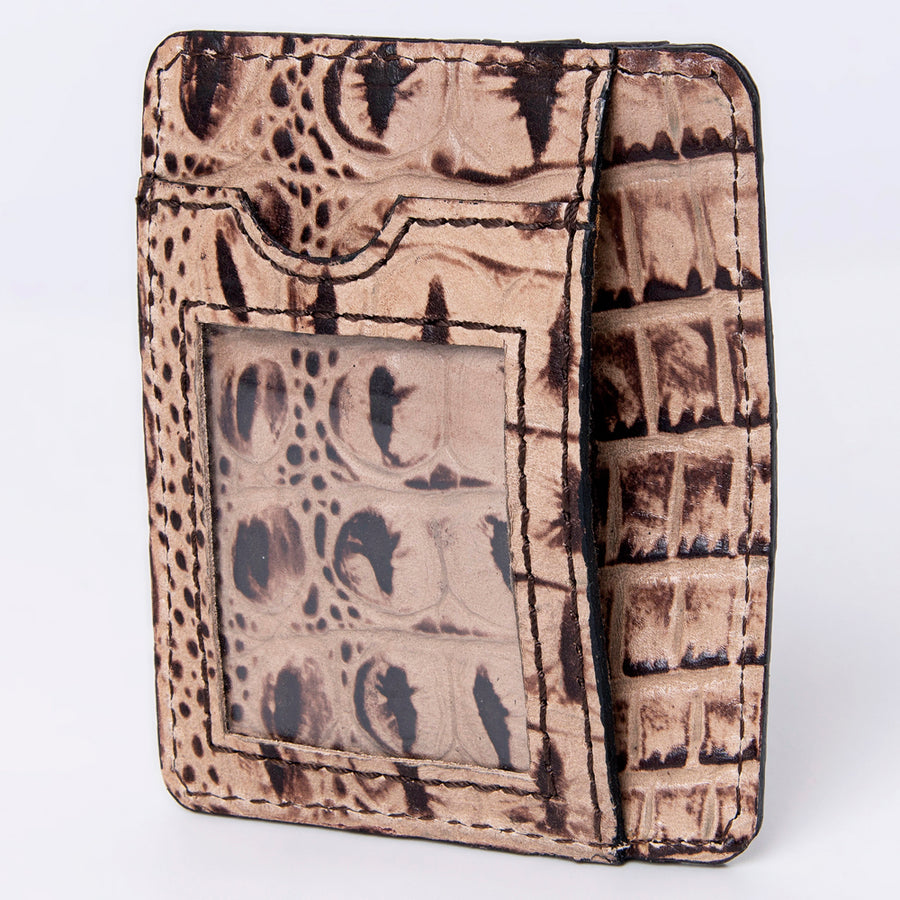 American Darling Crocodile Embossed Western Leather Card-Holder - Uhorse