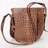 American Darling Tote Crocodile Embossed Genuine Leather Western Women Bag Handbag | for Cute Laptop