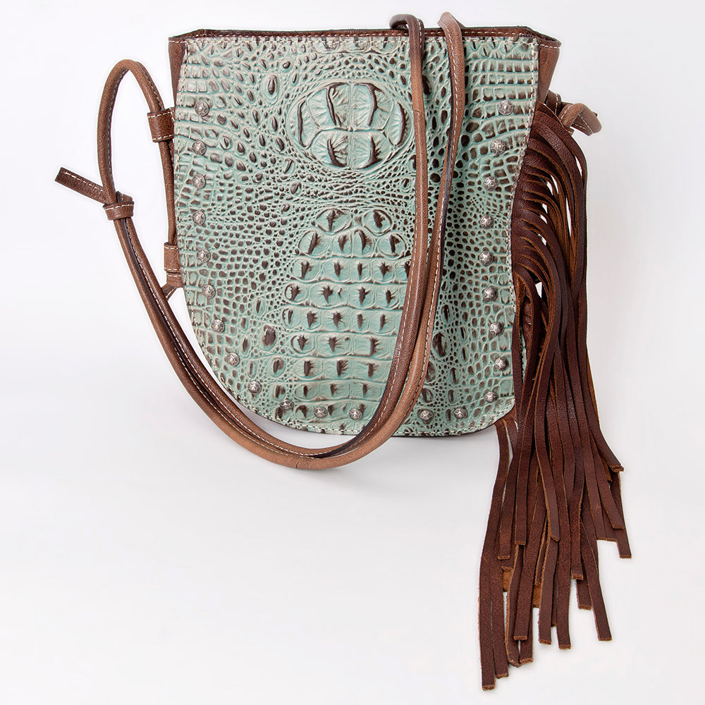 American Darling Tote Crocodile Embossed Genuine Leather Western Women Bag Handbag | for Cute Laptop