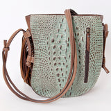American Darling Tote Crocodile Embossed Genuine Leather Western Women Bag Handbag | for Cute Laptop