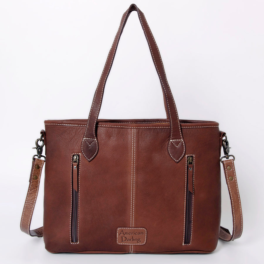 American Darling Western Tote Bag, Hair-On Cowhide and Genuine Full Grain Leather with Tassels, Handcrafted Shoulder Bag