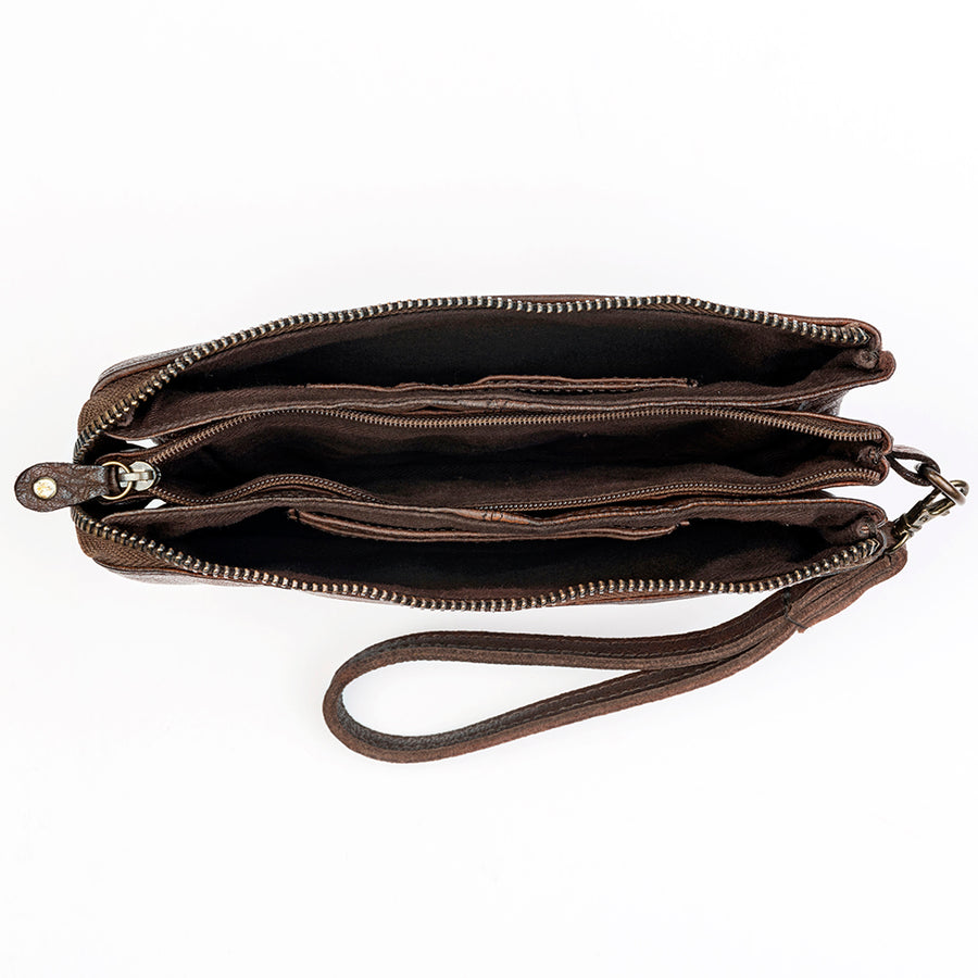 Never Mind Nmbgm122B Clutch Vintage Handmade Genuine Cowhide Leather Women Bag Western Handbag Purse