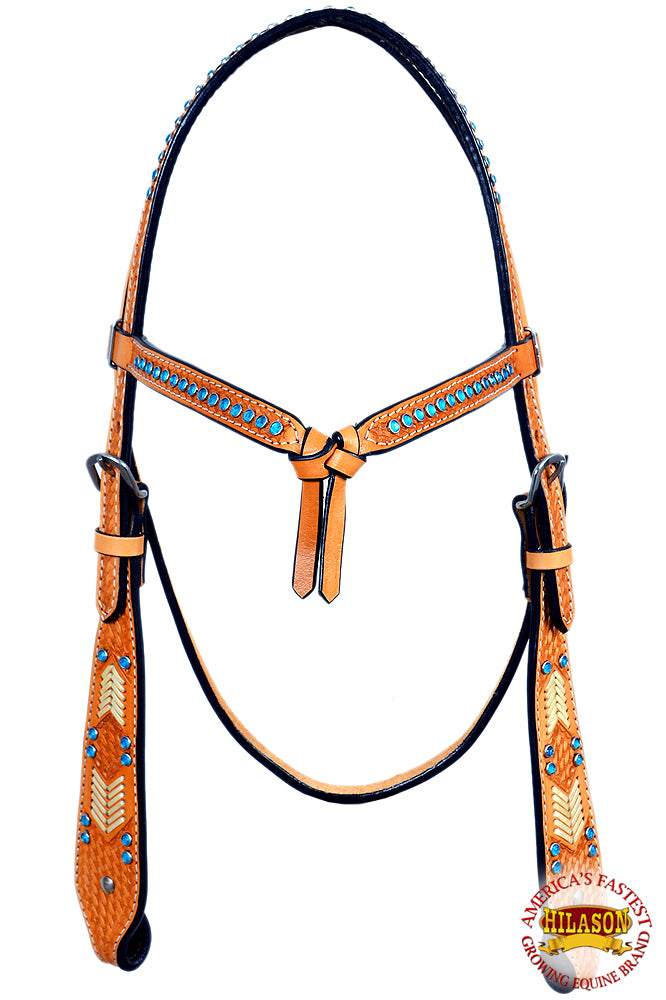 HILASON Western Horse Headstall Bridle American Leather Tan