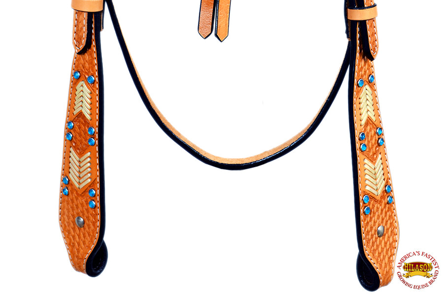HILASON Western Horse Headstall Bridle American Leather Tan