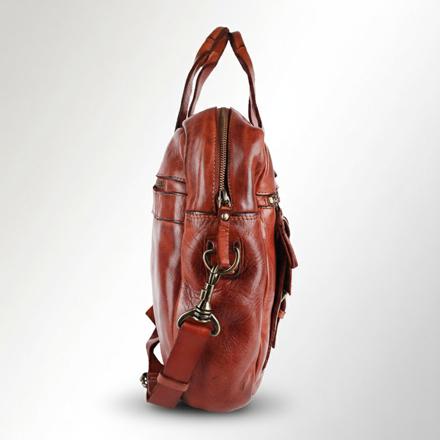Spaghetti Western Swc405Cg Briefcase Vintage Handmade Drum Dyed Genuine European Cowhide Leather Women Bag Western Handbag Purse