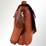 Spaghetti Western Swc408Tan Briefcase Vintage Handmade Drum Dyed Genuine European Cowhide Leather Women Bag Western Handbag Purse