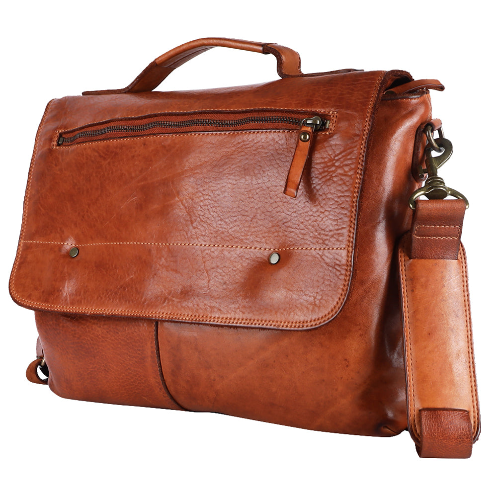 Spaghetti Western Swc408Tan Briefcase Vintage Handmade Drum Dyed Genuine European Cowhide Leather Women Bag Western Handbag Purse