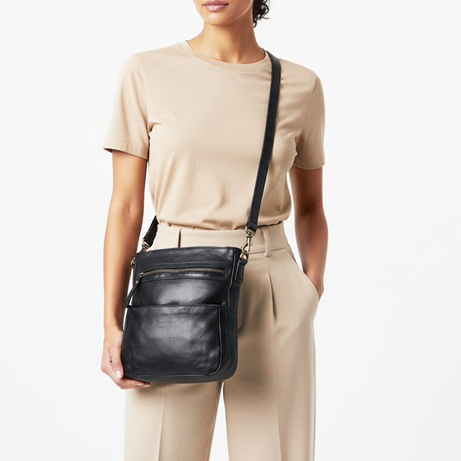 Spaghetti Western Swc407Blk Cross Body I Vintage Handmade Drum Dyed Genuine European Cowhide Leather Women Bag Western Handbag Purse