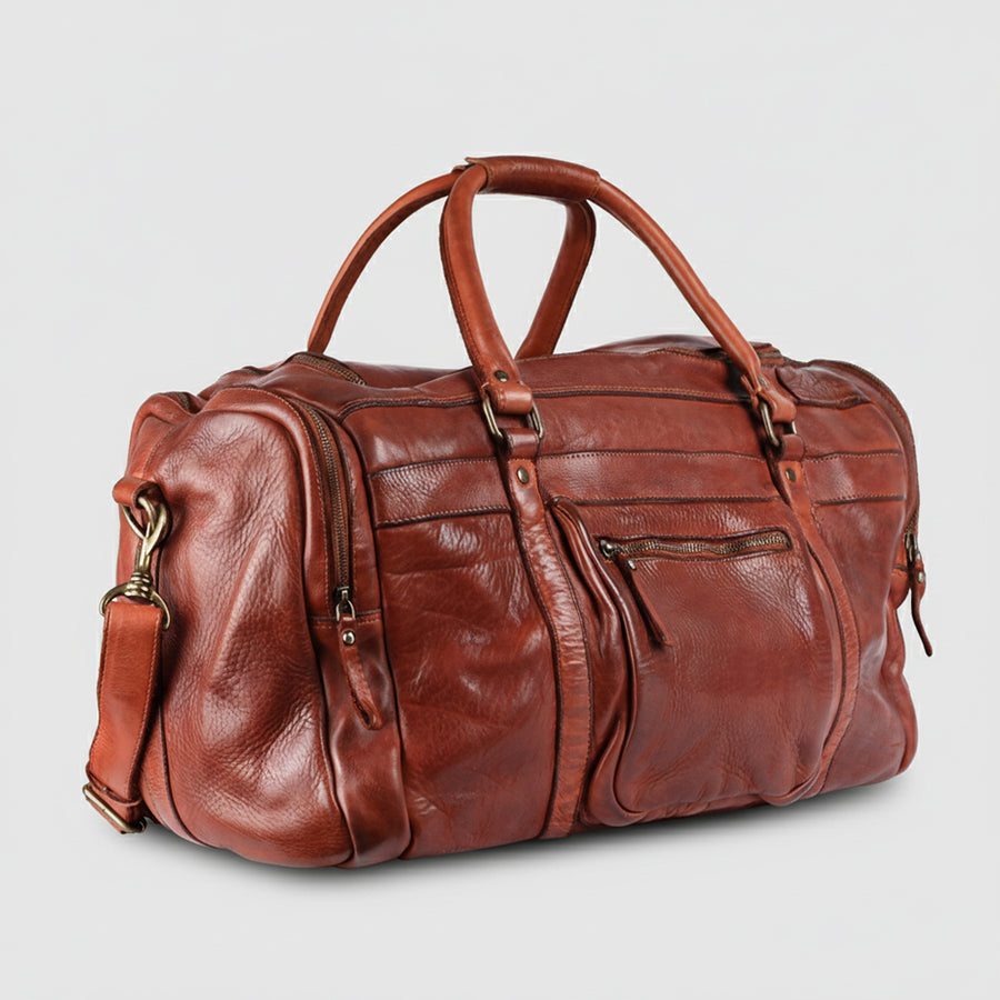 Spaghetti Western Swc401Cg Duffel Vintage Handmade Drum Dyed Genuine European Cowhide Leather Women Bag Western Handbag Purse