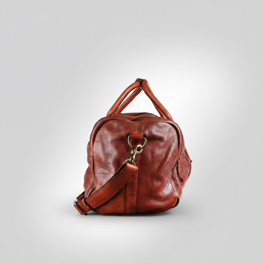 Spaghetti Western Swc401Cg Duffel Vintage Handmade Drum Dyed Genuine European Cowhide Leather Women Bag Western Handbag Purse