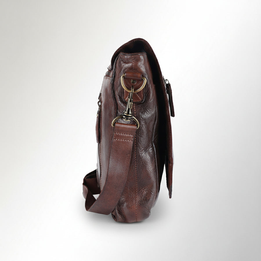 Spaghetti Western Swc406Brn Cross Body I Vintage Handmade Drum Dyed Genuine European Cowhide Leather Women Bag Western Handbag Purse