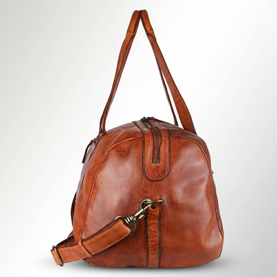 Spaghetti Western Swc413Tan Duffel Vintage Handmade Drum Dyed Genuine European Cowhide Leather Women Bag Western Handbag Purse