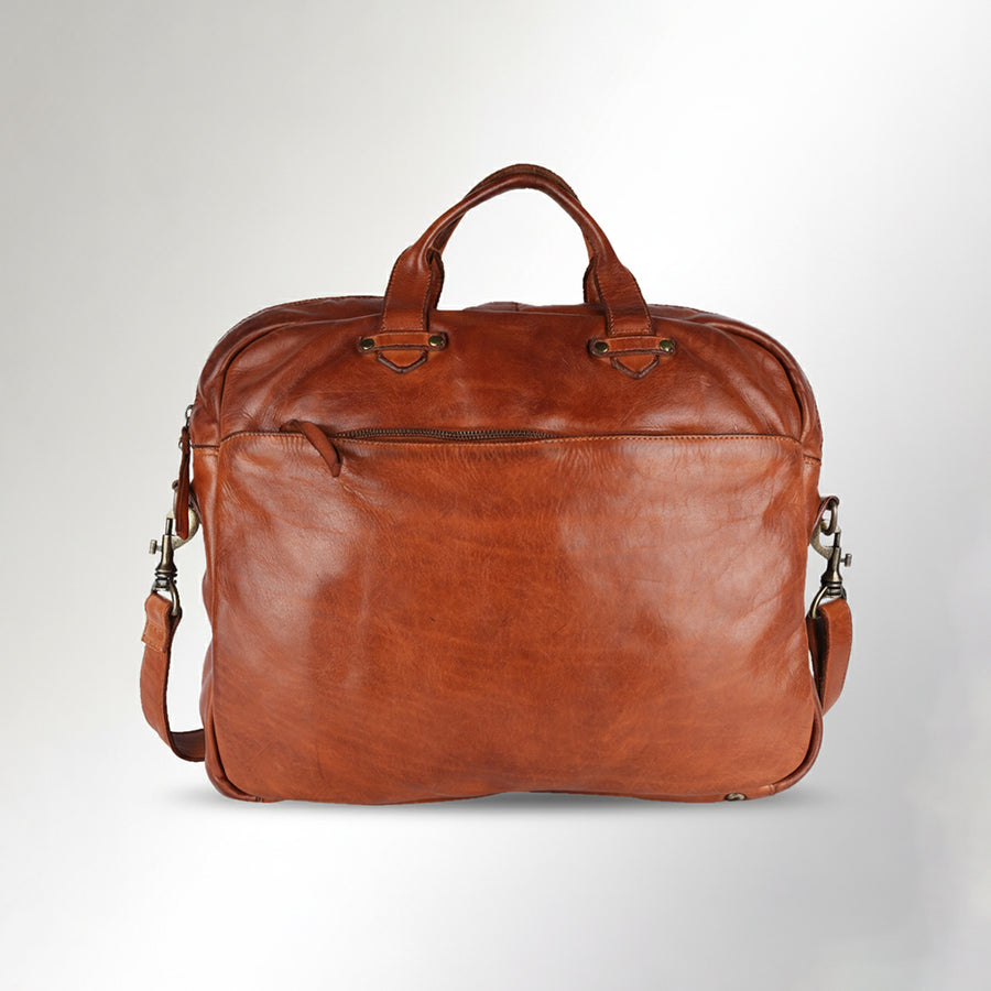 Spaghetti Western Swc415Tan Briefcase Vintage Handmade Drum Dyed Genuine European Cowhide Leather Women Bag Western Handbag Purse