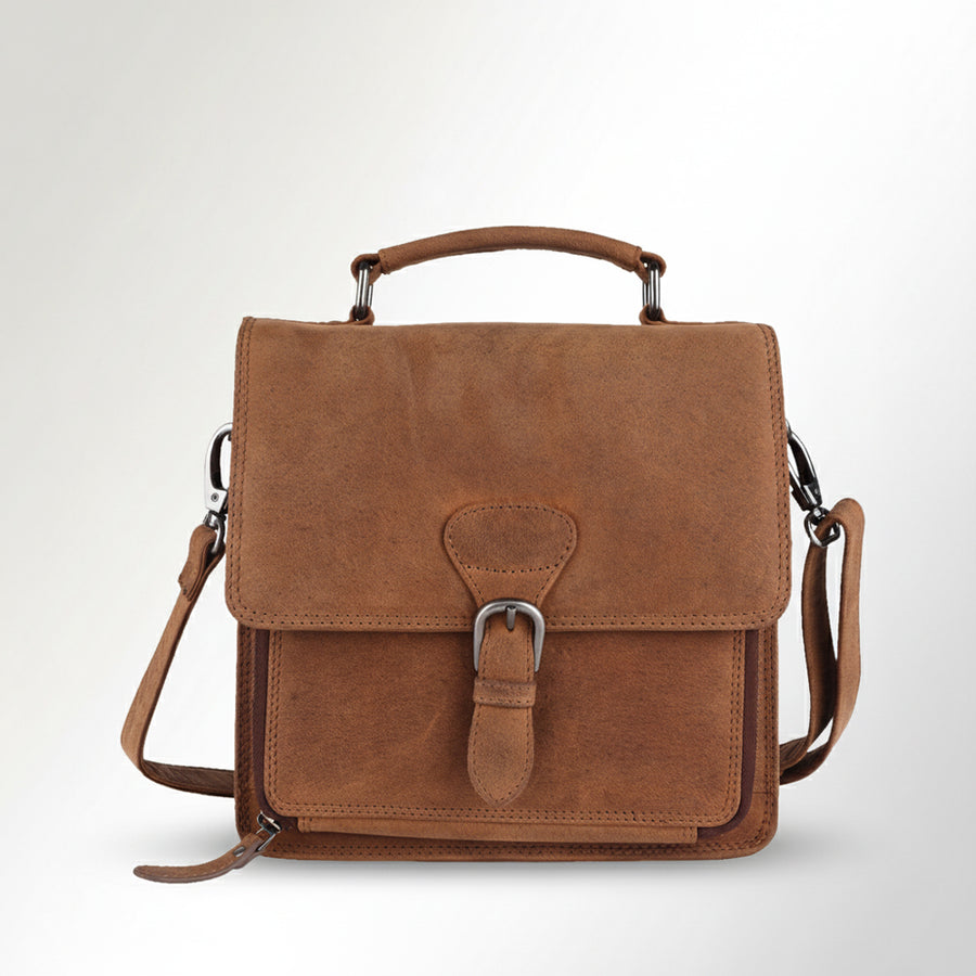 Spaghetti Western Swc423Brn Briefcase Vintage Handmade Drum Dyed Genuine European Cowhide Leather Women Bag Western Handbag Purse