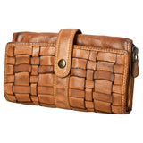 Spaghetti Western Swc446Tan Wallet Vintage Handmade Drum Dyed Genuine European Cowhide Leather Women Bag Western Handbag Purse