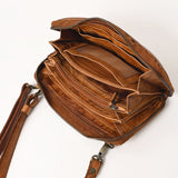 Spaghetti Western Swc448Tan Wallet Vintage Handmade Drum Dyed Genuine European Cowhide Leather Women Bag Western Handbag Purse