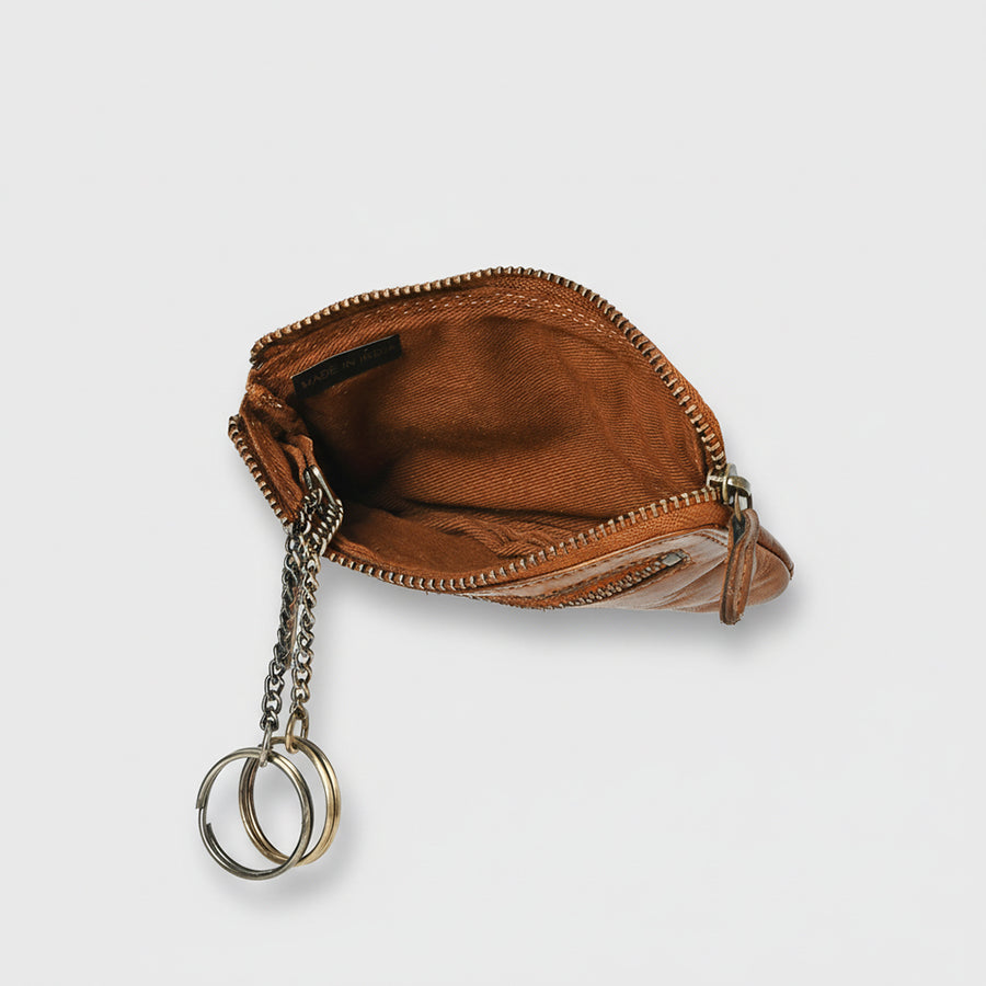 Spaghetti Western Swc436Tan Coin Purse Vintage Handmade Drum Dyed Genuine European Cowhide Leather Women Bag Western Handbag Purse