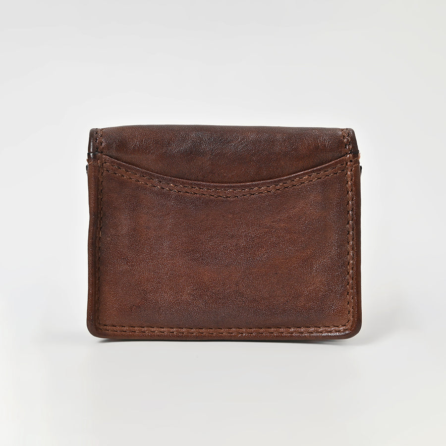 Spaghetti Western Swc445Brn Card-Holder Vintage Handmade Drum Dyed Genuine European Cowhide Leather Women Bag Western Handbag Purse