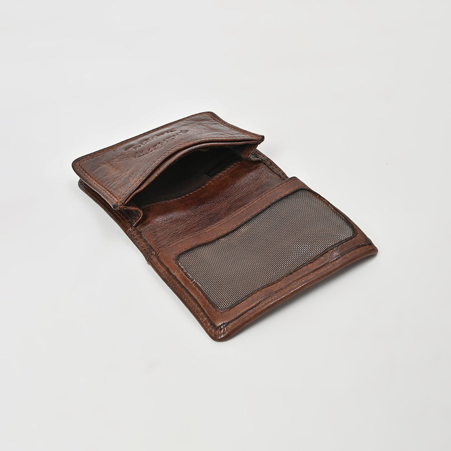 Spaghetti Western Swc445Brn Card-Holder Vintage Handmade Drum Dyed Genuine European Cowhide Leather Women Bag Western Handbag Purse