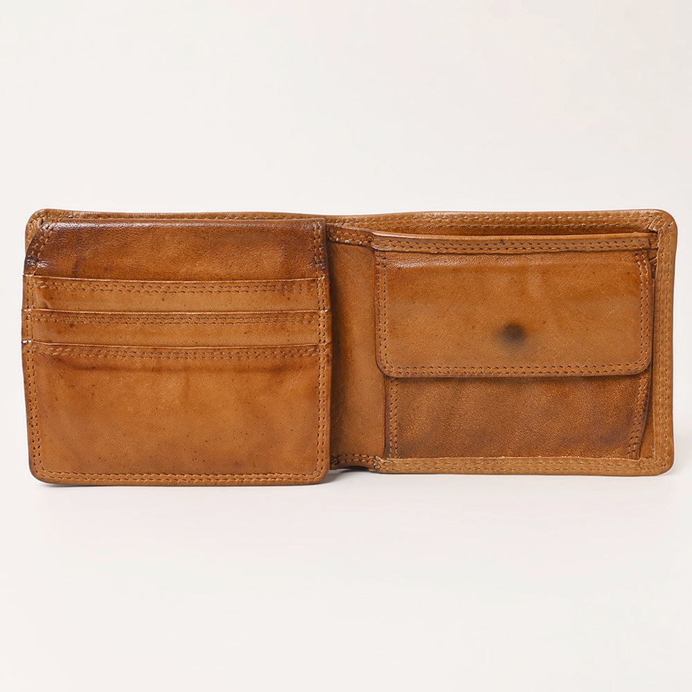 Spaghetti Western Swc450Tan Wallet Vintage Handmade Drum Dyed Genuine European Cowhide Leather Women Bag Western Handbag Purse