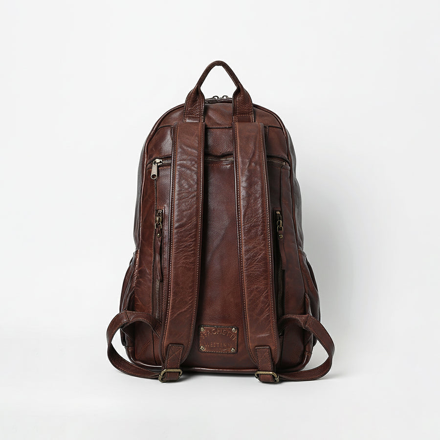 Spaghetti Western Swc414Brn Backpack Vintage Handmade Drum Dyed Genuine European Cowhide Leather Women Bag Western Handbag Purse