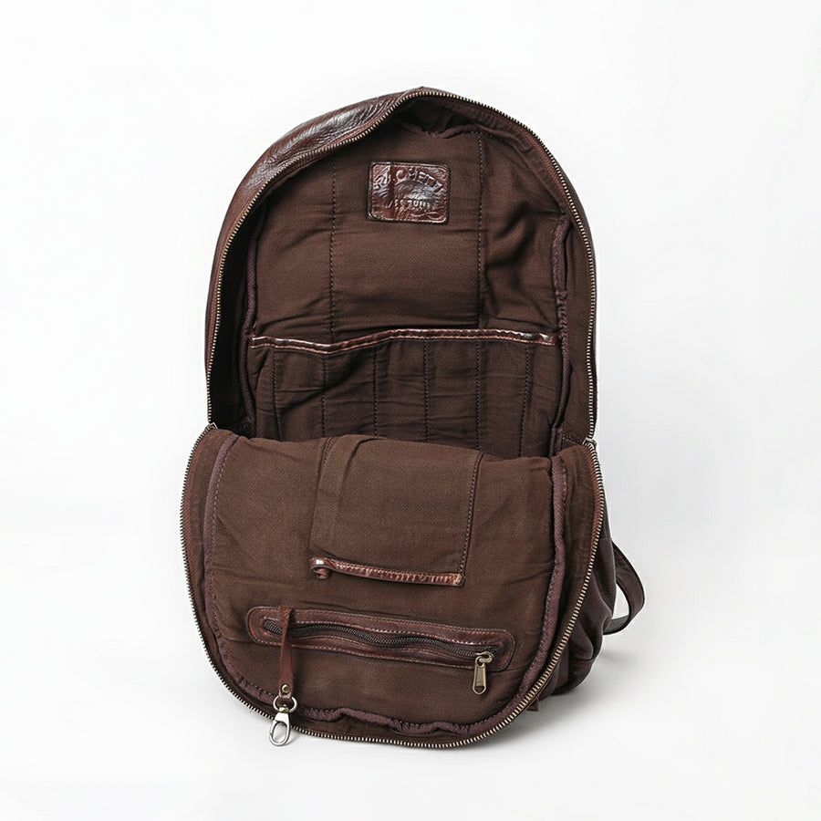 Spaghetti Western Swc414Brn Backpack Vintage Handmade Drum Dyed Genuine European Cowhide Leather Women Bag Western Handbag Purse