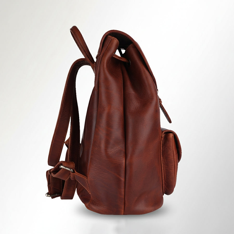 Spaghetti Western Swc425Dkbrn Backpack Vintage Handmade Drum Dyed Genuine European Cowhide Leather Women Bag Western Handbag Purse