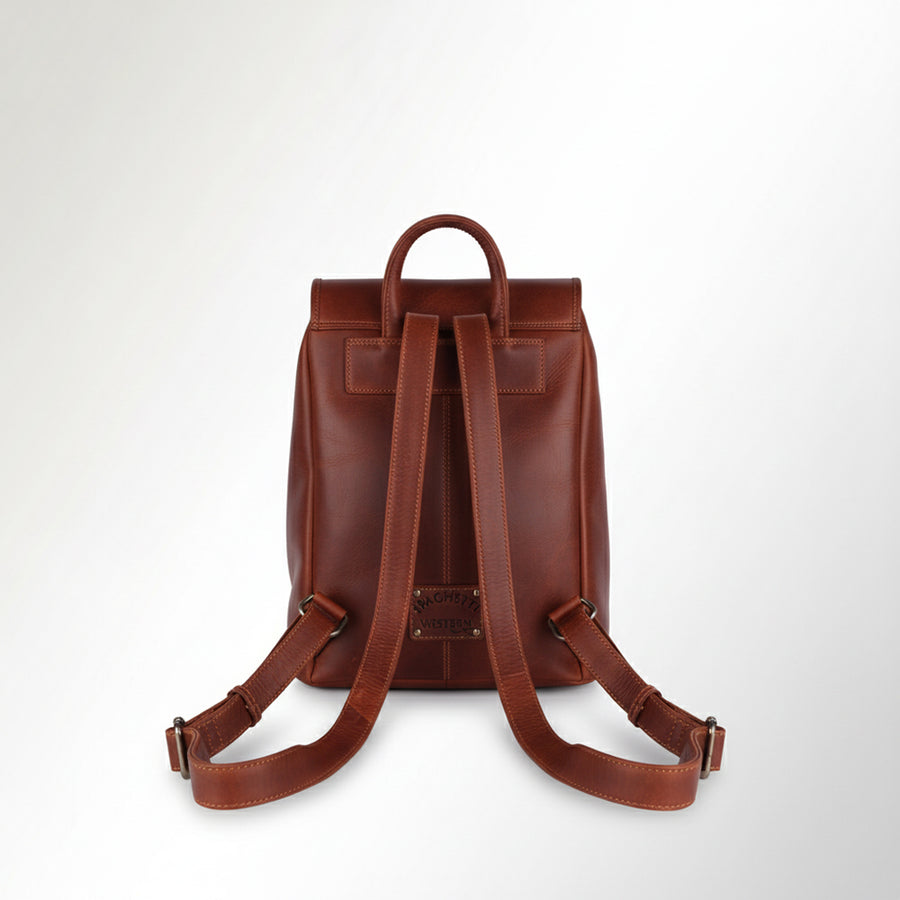 Spaghetti Western Swc425Dkbrn Backpack Vintage Handmade Drum Dyed Genuine European Cowhide Leather Women Bag Western Handbag Purse