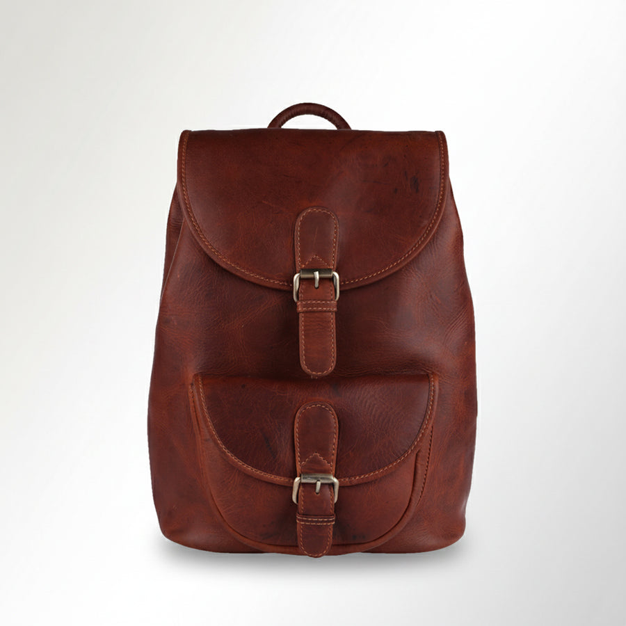 Spaghetti Western Swc425Dkbrn Backpack Vintage Handmade Drum Dyed Genuine European Cowhide Leather Women Bag Western Handbag Purse