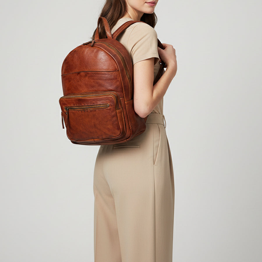 Spaghetti Western Swc416Cg Backpack Vintage Handmade Drum Dyed Genuine European Cowhide Leather Women Bag Western Handbag Purse