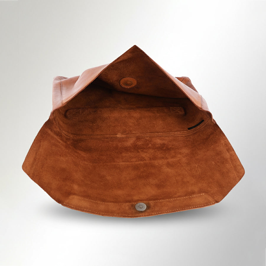 Spaghetti Western Swc419Tan Clutch Vintage Handmade Drum Dyed Genuine European Cowhide Leather Women Bag Western Handbag Purse