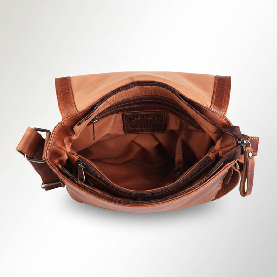 Spaghetti Western Swc428Tbrn Cross Body I Vintage Handmade Drum Dyed Genuine European Cowhide Leather Women Bag Western Handbag Purse