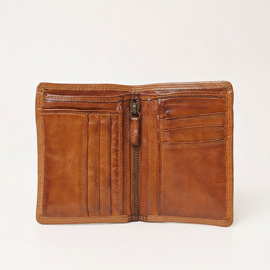 Spaghetti Western Swc443Cg Wallet Vintage Handmade Drum Dyed Genuine European Cowhide Leather Women Bag Western Handbag Purse