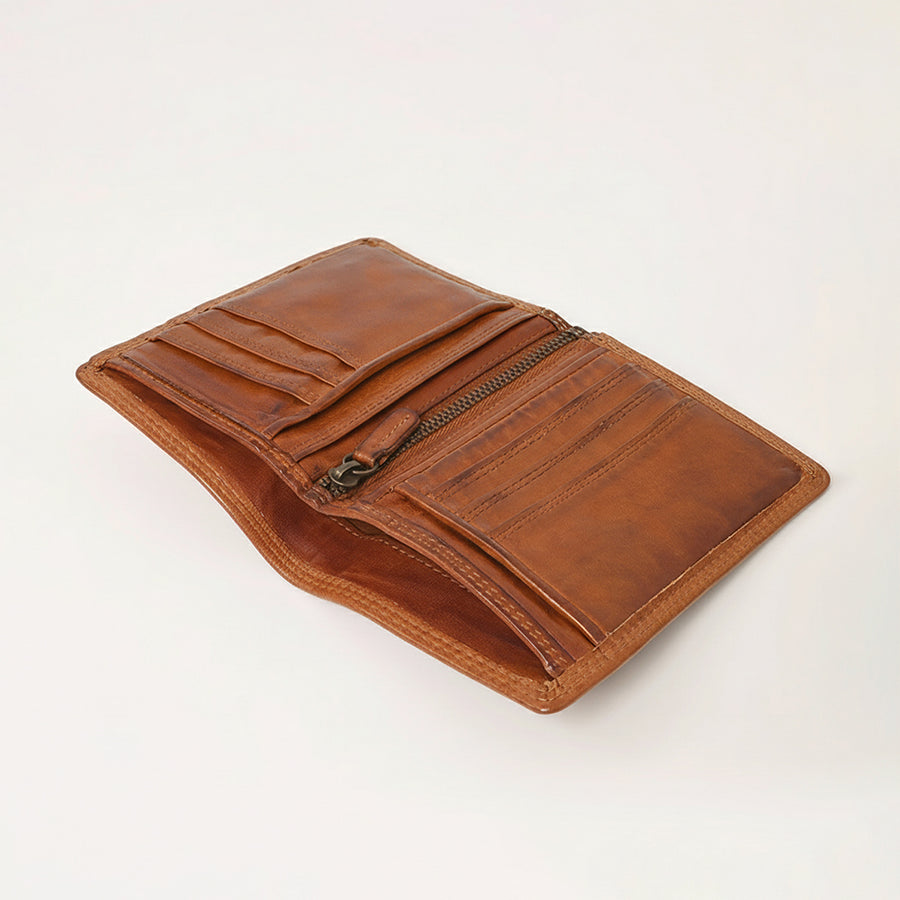 Spaghetti Western Swc443Cg Wallet Vintage Handmade Drum Dyed Genuine European Cowhide Leather Women Bag Western Handbag Purse