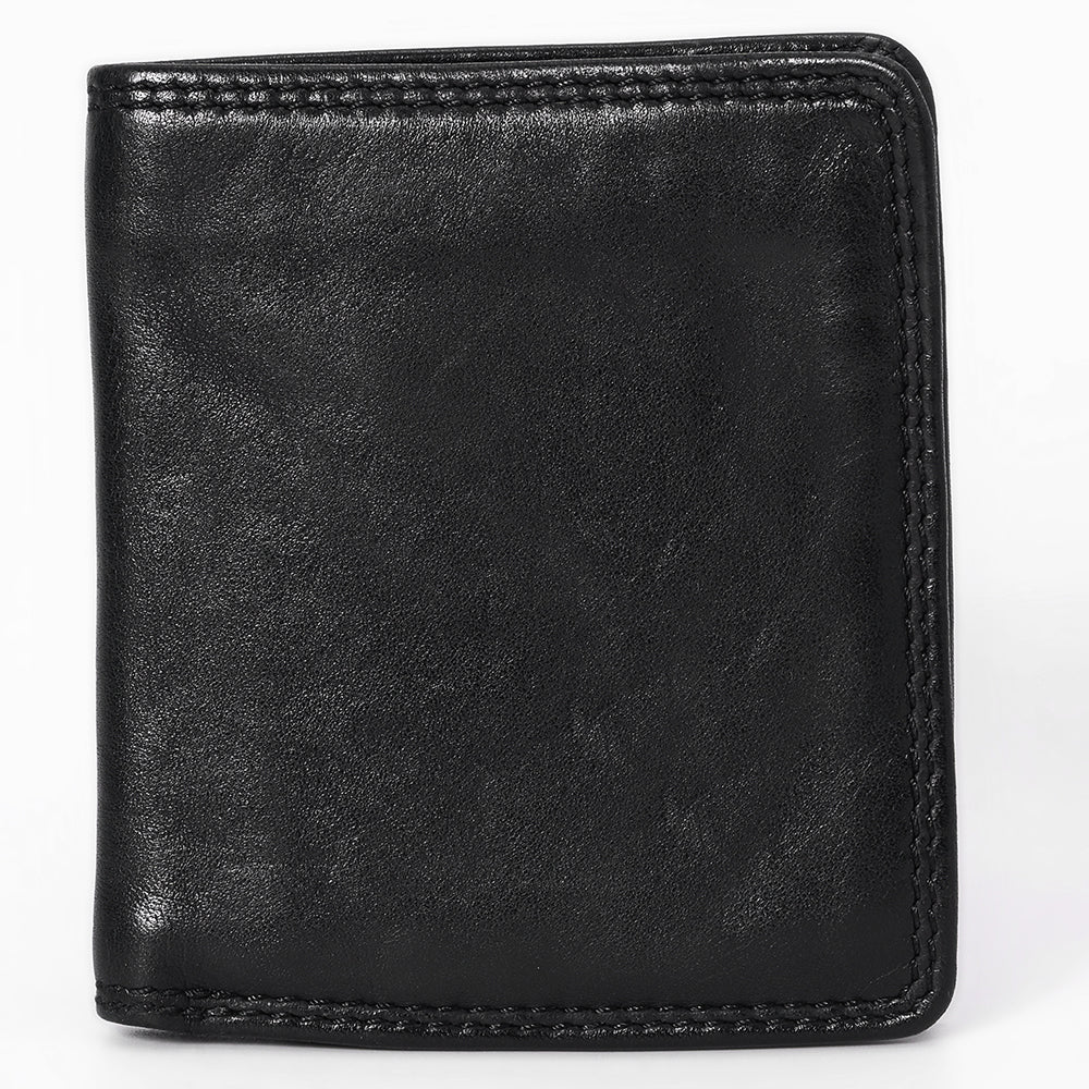 Spaghetti Western Swc444Blk Wallet Vintage Handmade Drum Dyed Genuine European Cowhide Leather Women Bag Western Handbag Purse