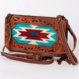 American Darling Clutch Hand Tooled Saddle Blanket Genuine Leather Western Women Bag Handbag Purse | for Cute
