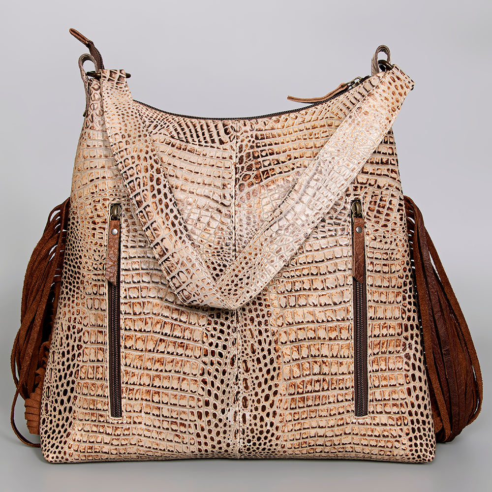 American Darling Hobo Crocodile Embossed Genuine Leather Women Bag Western Hobo Handbag Purse |