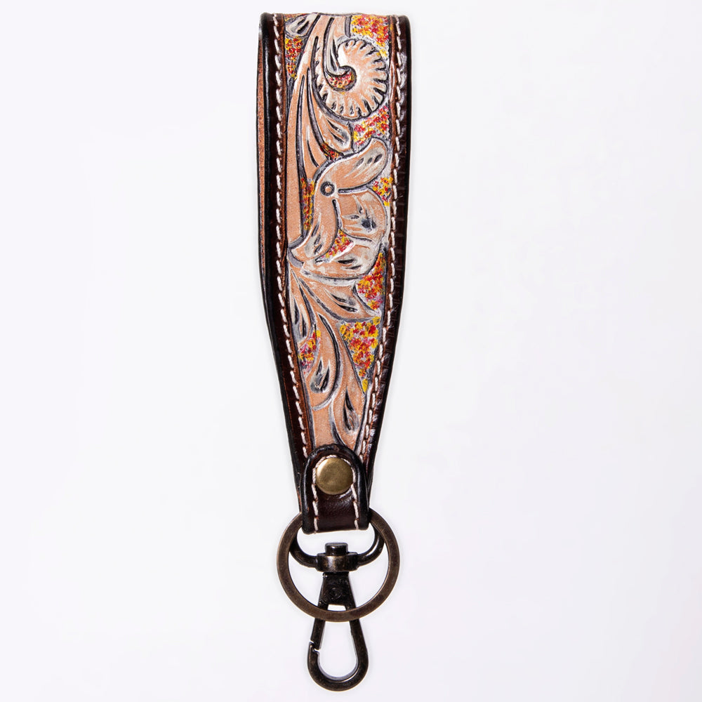 American Darling ADWSF126H Hand Tooled Genuine Leather Handle Strap For Wristlet Bags
