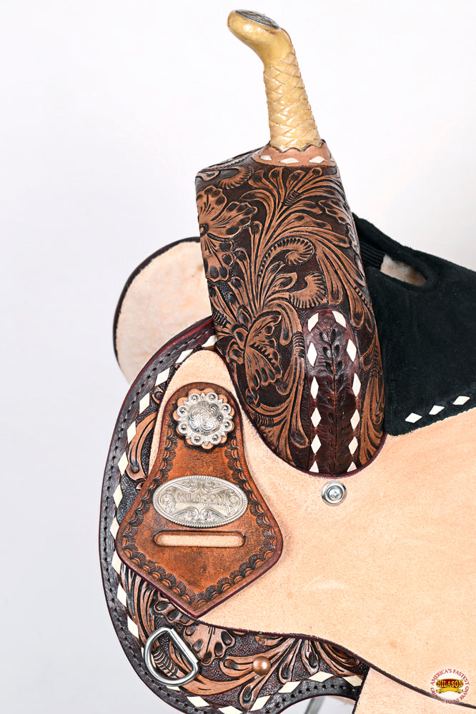 HILASON Flex Tree Western Horse Saddle in American Leather Barrel Trail | for Horses