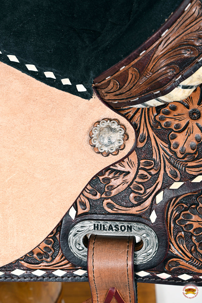 HILASON Flex Tree Western Horse Saddle in American Leather Barrel Trail | for Horses