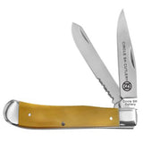 Circle SH Cutlery Ox horn Serated Foldable pocket Knife
