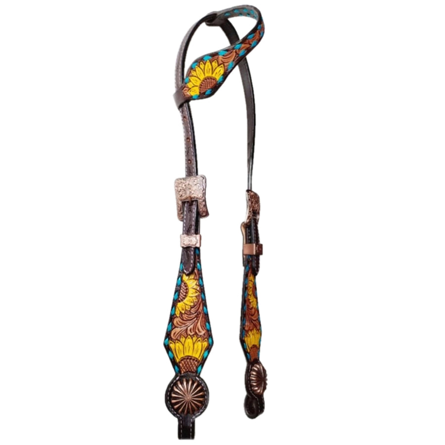 Bar H Equine Genuine Western American Leather Horse One Ear Headstall - Uhorse