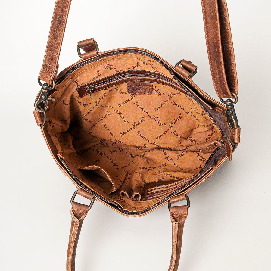 American Darling Tote Bag Genuine Full Grain Leather Western Shoulder Bag for Women with YKK Zipper Handcrafted Rugged Purse