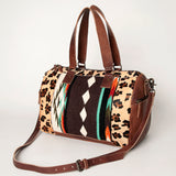 American Darling ADBG1000 Duffel Hair-On Saddle Blanket Genuine Leather Women Bag Western Handbag Purse