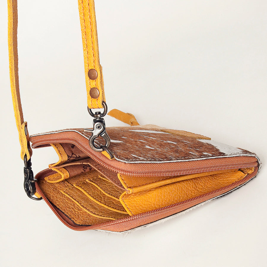 American Darling Cross body Bag, Hair-On Cowhide & Genuine Full Grain Leather, Western Shoulder Purse, 6in (H) X 6in (W)