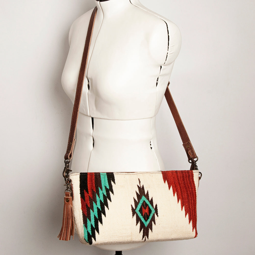 American Darling Cross Body Saddle Blanket Fabric Genuine Leather Western Women Bag | Black Handbag Purse Crossbody for Cute