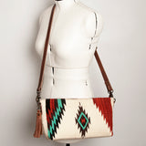 American Darling Cross Body Saddle Blanket Fabric Genuine Leather Western Women Bag | Black Handbag Purse Crossbody for Cute