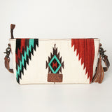 American Darling Cross Body Saddle Blanket Fabric Genuine Leather Western Women Bag | Black Handbag Purse Crossbody for Cute