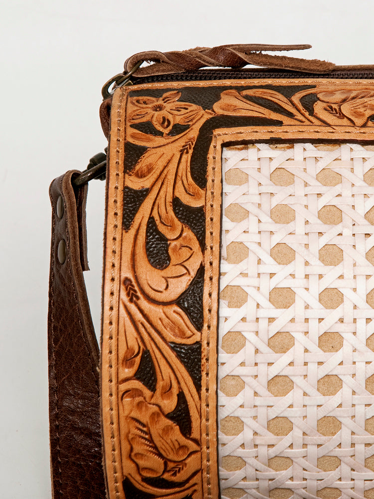 American Darling Duffel Hand Tooled Genuine Leather Western Women Bag | Handbag Duffle Weekend Travel Bags for