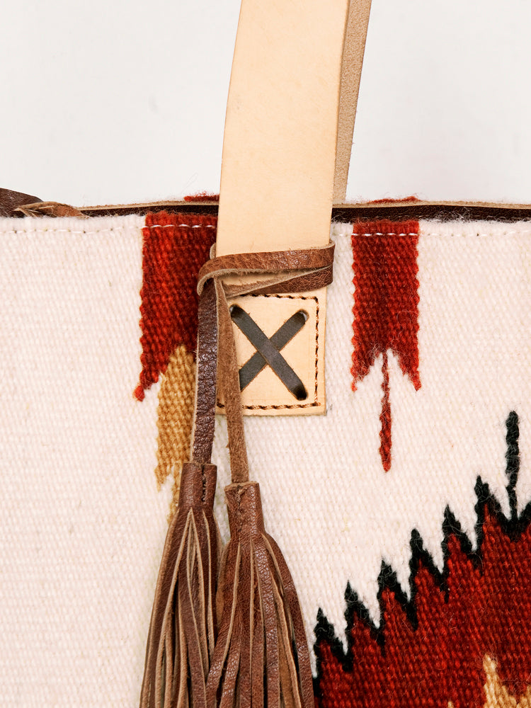 American Darling Tote Bag Hand Woven Saddle Blanket Genuine Leather Western Purse Large Shoulder Bag with YKK Zipper